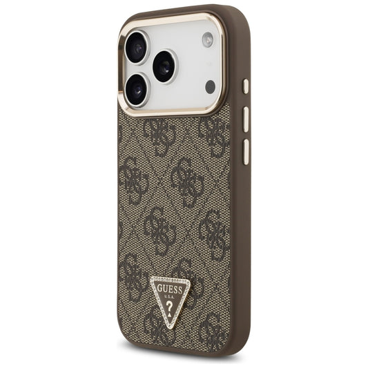 Etui MagSafe do Apple iPhone 18 Pro / 17 Pro, Guess, 4G Triangle Logo, Brązowe