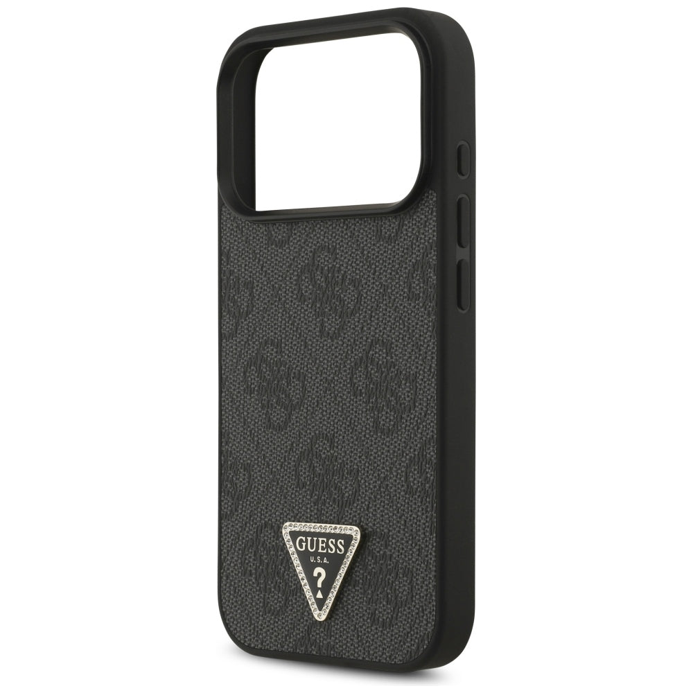 Etui MagSafe do Apple iPhone 18 Pro / 17 Pro, Guess, 4G Triangle Strass, Czarna