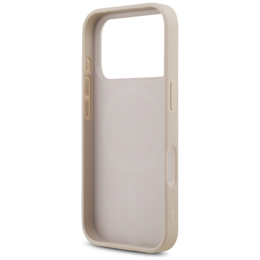 Etui MagSafe do Apple iPhone 18 Pro / 17 Pro, Guess, 4G Triangle Strass, Różowe
