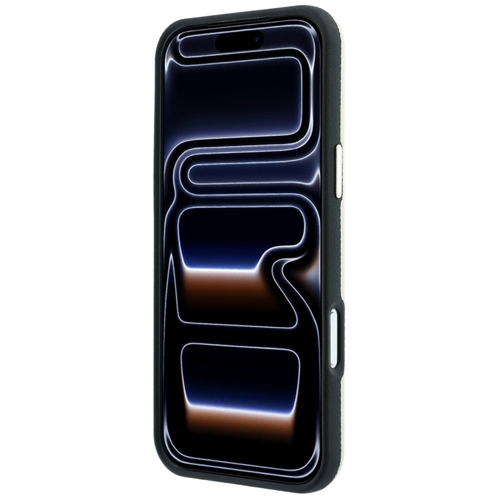 Etui MagSafe do Apple iPhone 18 Pro / 17 Pro, Guess, z ziarnistym okrągłym logo z kryształkami, beżowe