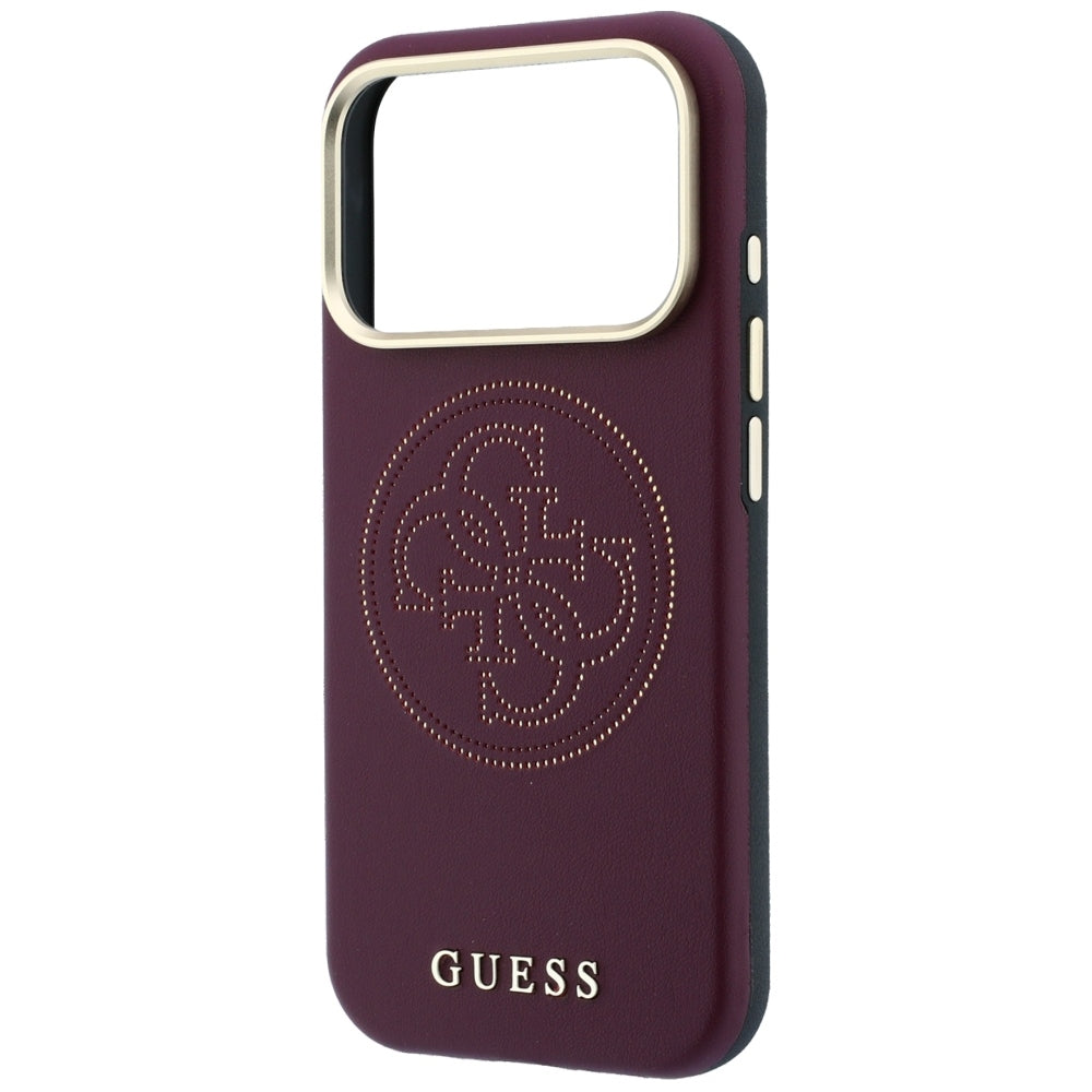 MagSafe Case for Apple iPhone 18 Pro / 17 Pro, Guess, Perforated 4G, Burgundy