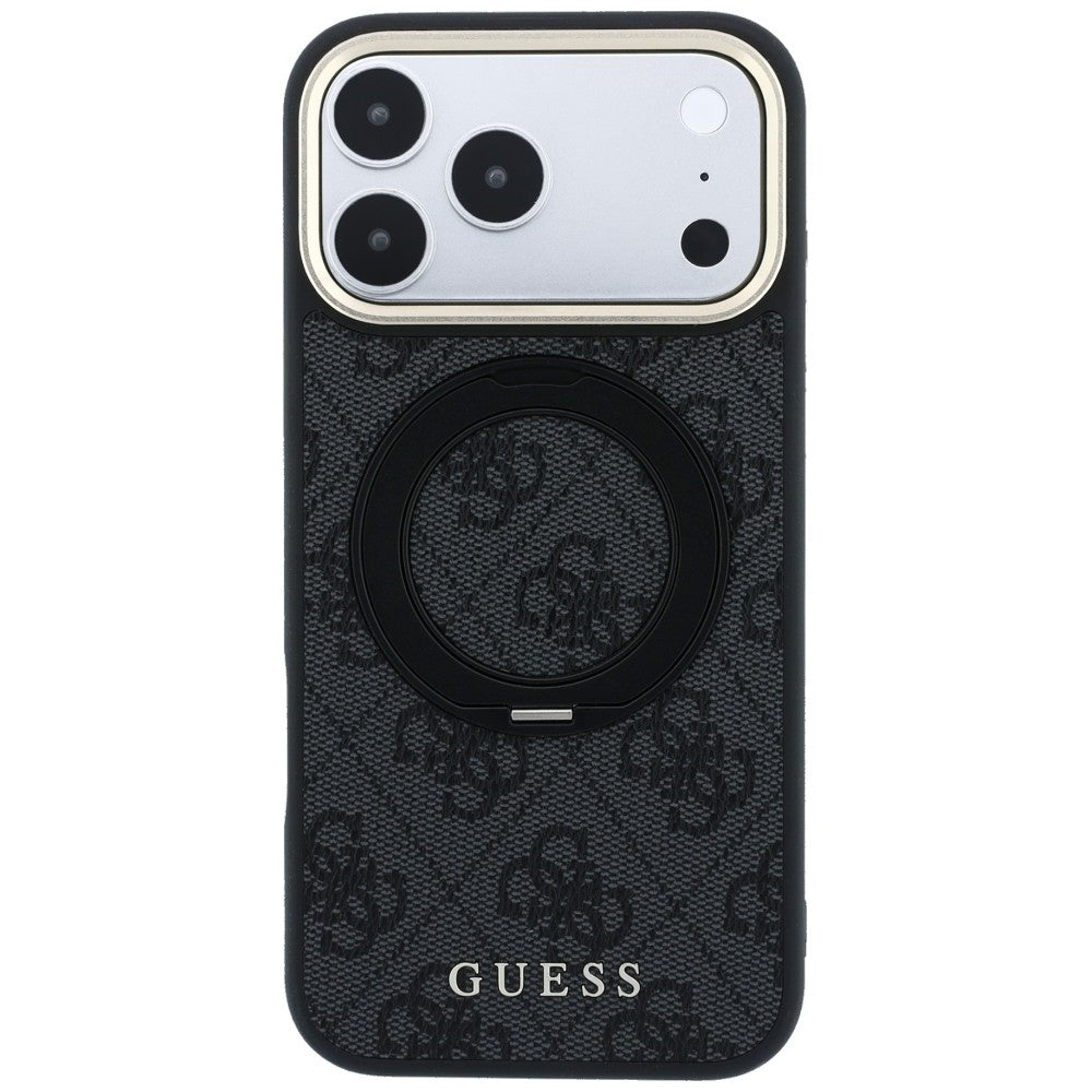 Etui MagSafe do Apple iPhone 18 Pro / 17 Pro, Guess, Ring Stand Classic Logo, Czarny
