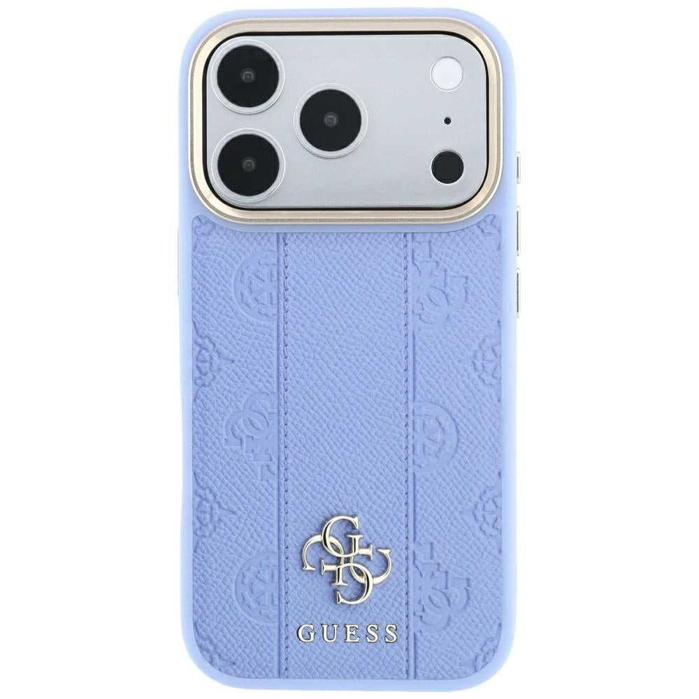 Etui MagSafe do Apple iPhone 18 Pro / 17 Pro, Guess, Stripe Peony 4G, Bleu