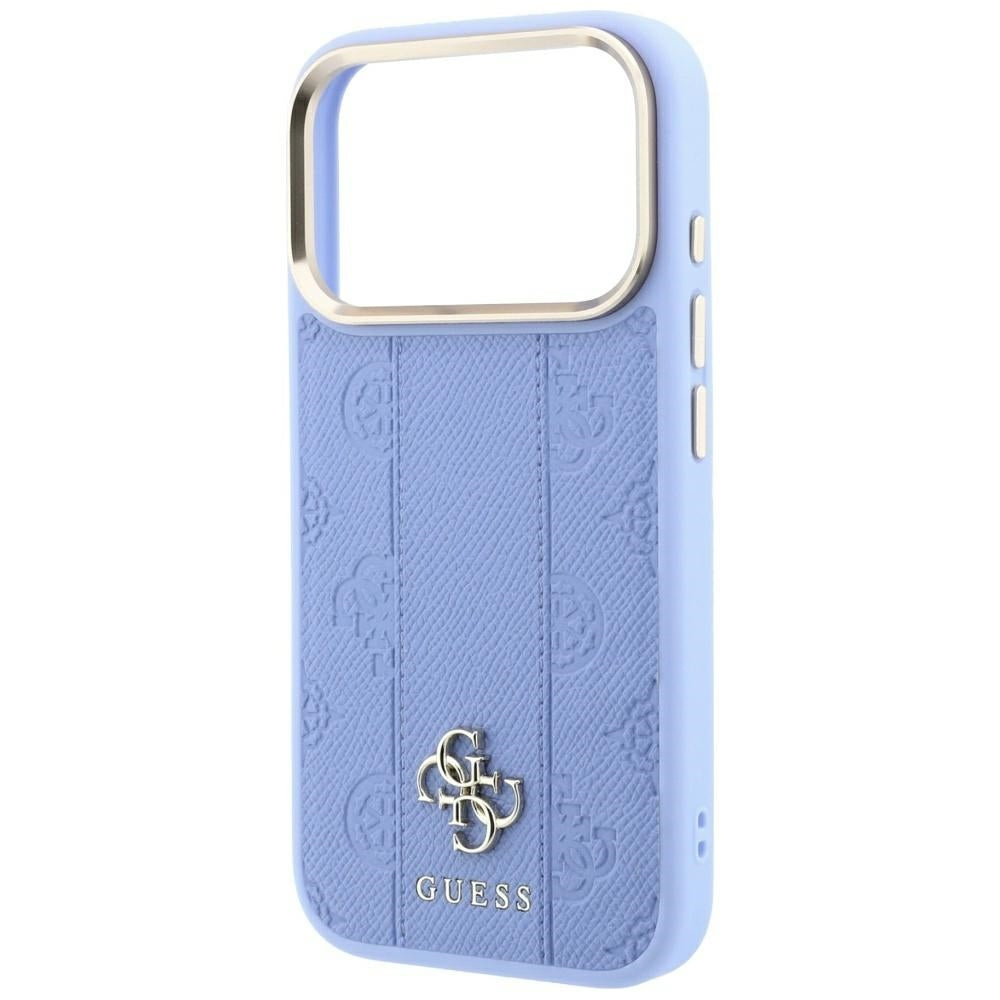 Etui MagSafe do Apple iPhone 18 Pro / 17 Pro, Guess, Stripe Peony 4G, Bleu