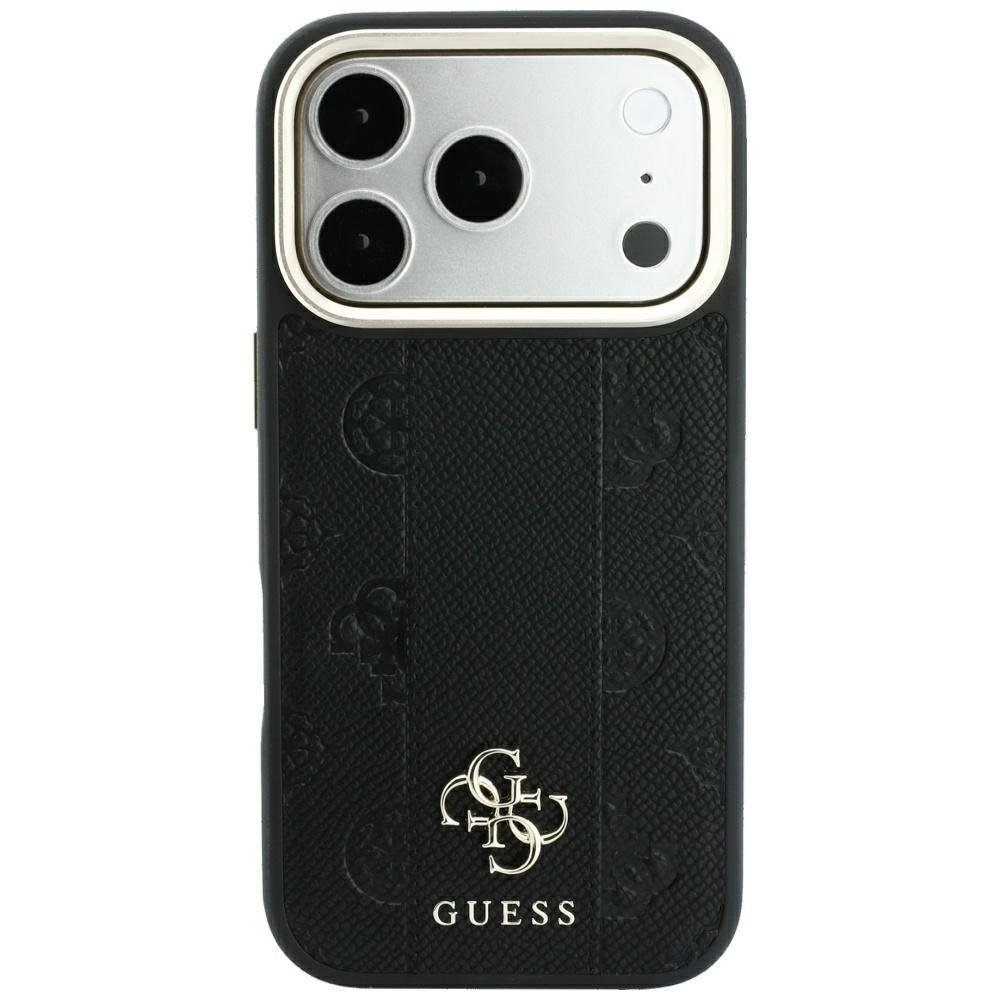 Etui MagSafe do Apple iPhone 18 Pro / 17 Pro, Guess, Stripe Peony 4G, Czarna