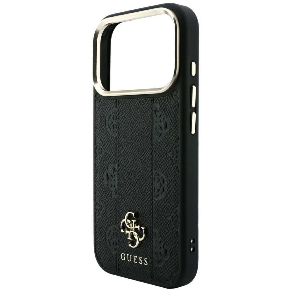 Etui MagSafe do Apple iPhone 18 Pro / 17 Pro, Guess, Stripe Peony 4G, Czarna