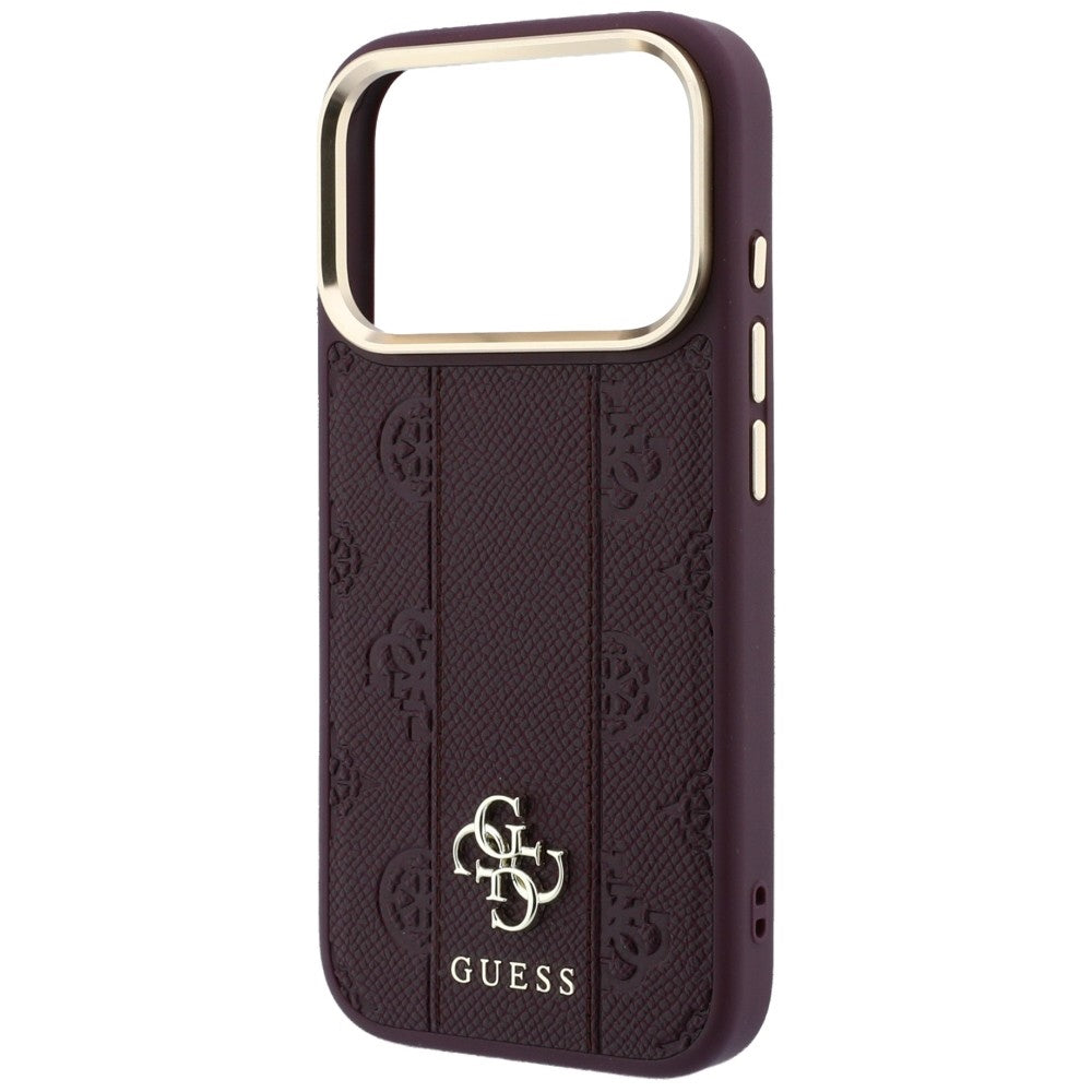 Etui MagSafe do Apple iPhone 18 Pro / 17 Pro, Guess, Stripe Peony 4G, Wiśniowy