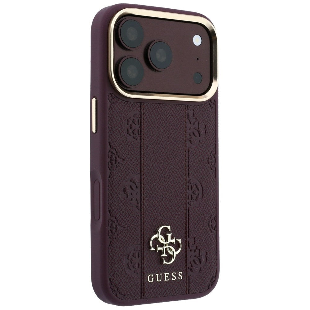 Etui MagSafe do Apple iPhone 18 Pro / 17 Pro, Guess, Stripe Peony 4G, Wiśniowy