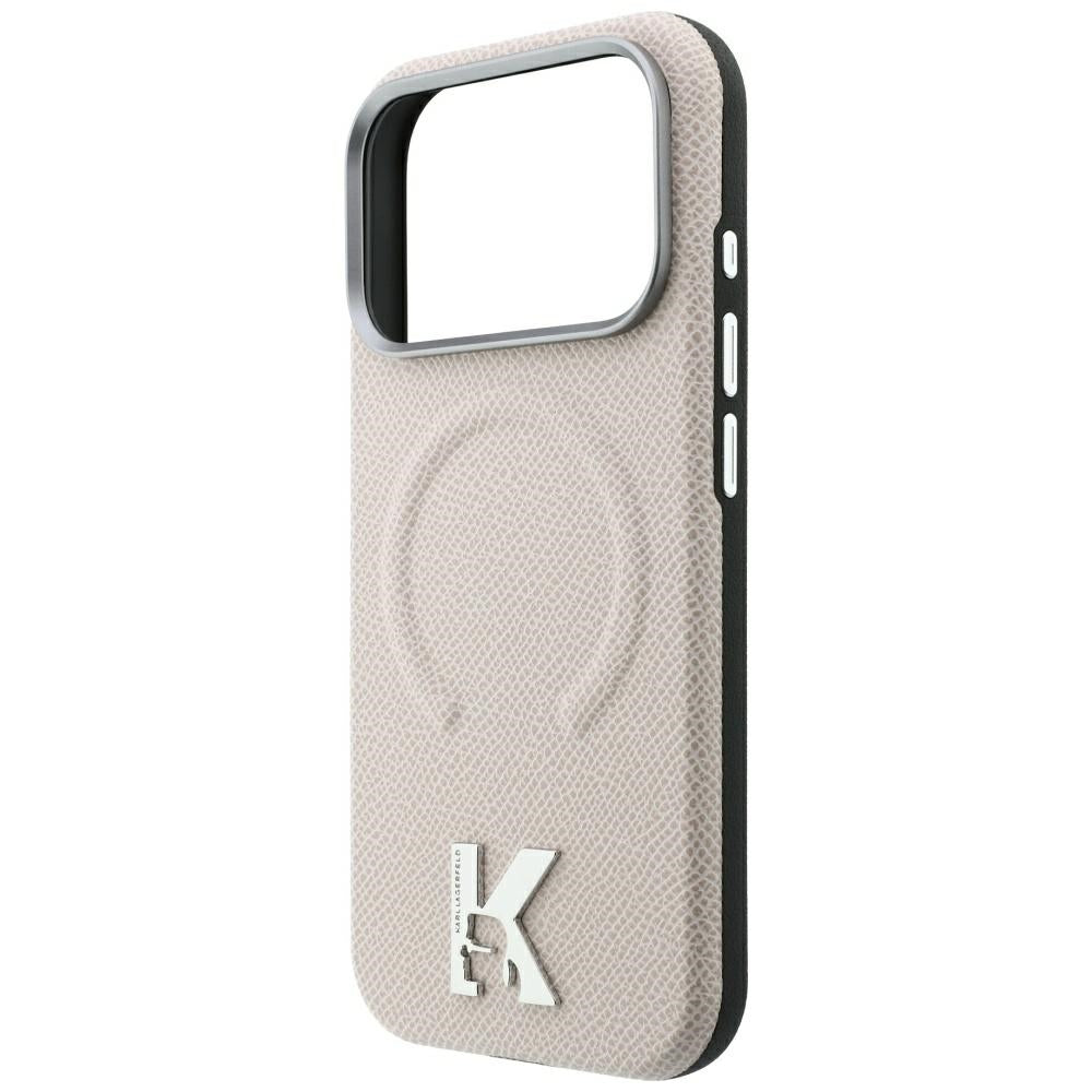 Etui MagSafe do Apple iPhone 18 Pro / 17 Pro, Karl Lagerfeld, Grained Embossed Ring, Beżowy