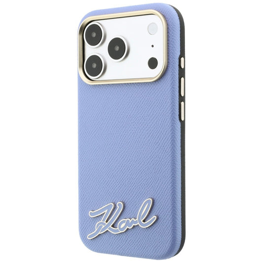 Etui MagSafe do Apple iPhone 18 Pro / 17 Pro, Karl Lagerfeld, Logo z żywicy ziarnistej, Bleu