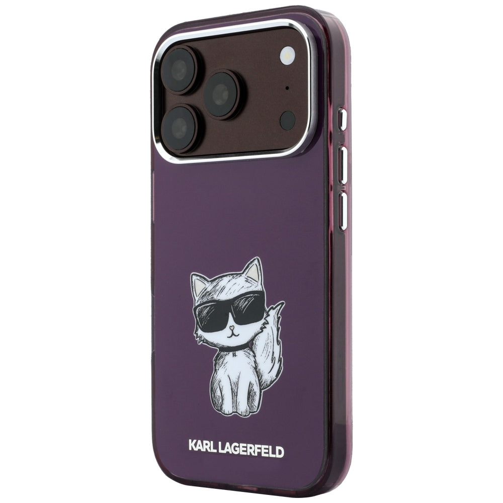 Etui MagSafe do Apple iPhone 18 Pro / 17 Pro, Karl Lagerfeld, HC IML Choupette Body Sketch Print, Wiśniowy