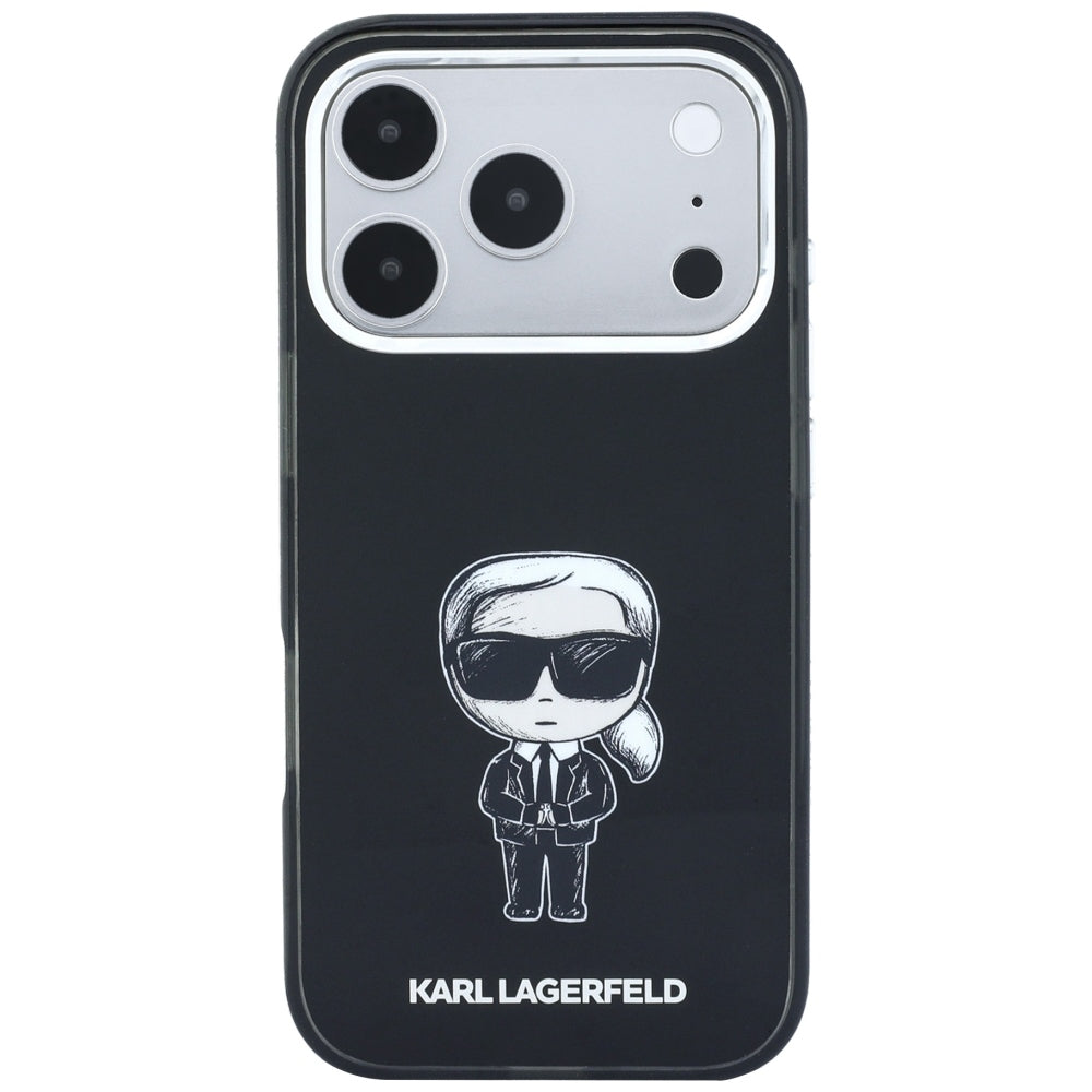 Etui MagSafe do Apple iPhone 18 Pro / 17 Pro, Karl Lagerfeld, HC IML Ikonik Sketch Print, Czarny