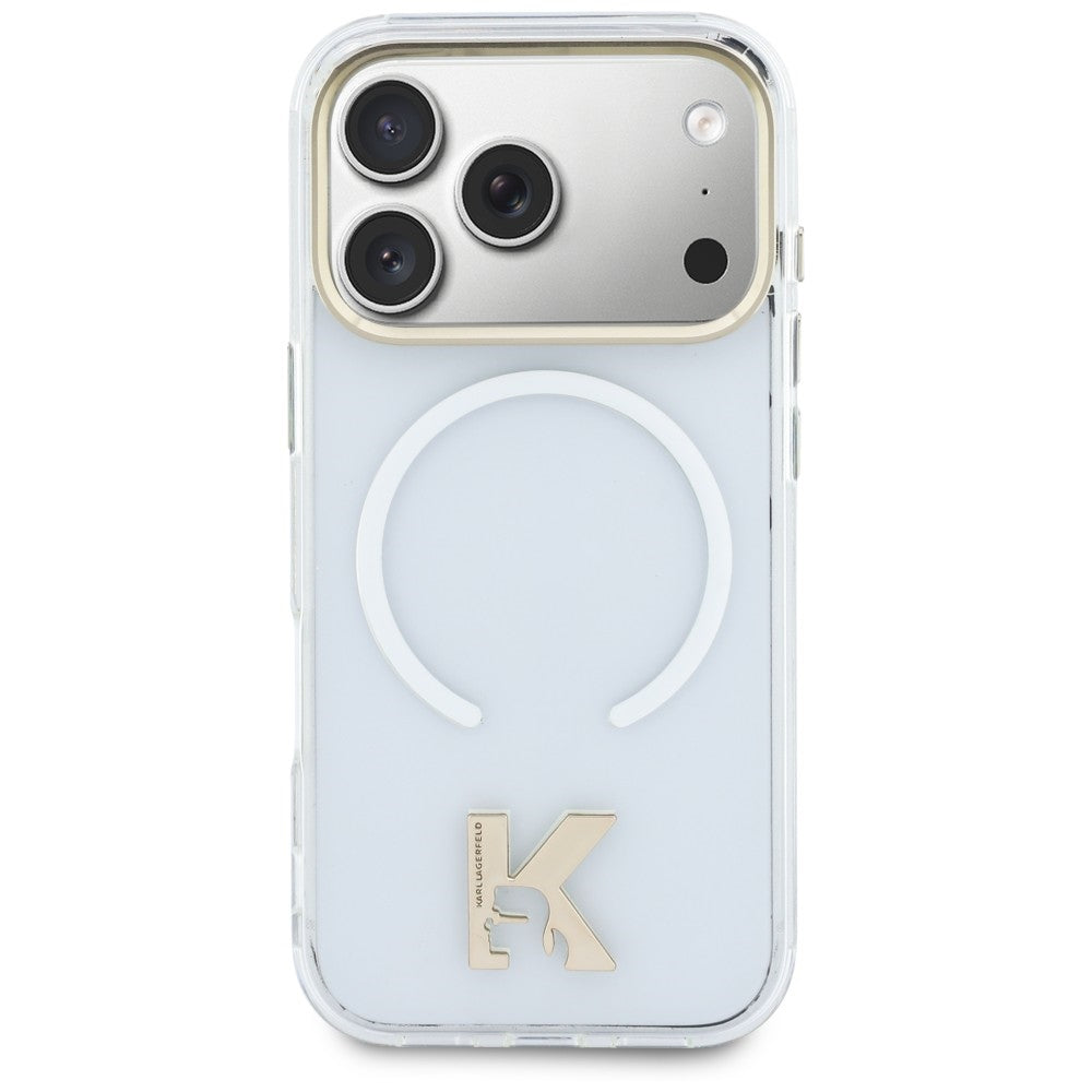 Etui MagSafe do Apple iPhone 18 Pro / 17 Pro, Karl Lagerfeld, IML Karl Head Logo, przezroczyste
