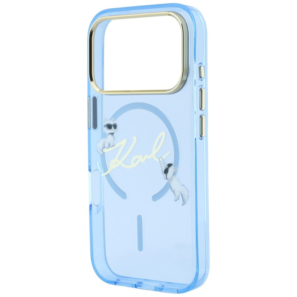 Etui MagSafe do Apple iPhone 18 Pro / 17 Pro, Karl Lagerfeld, IML Karl Script Logo, Bleu