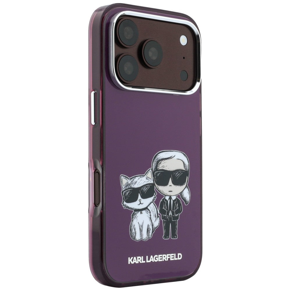 Etui MagSafe do Apple iPhone 18 Pro / 17 Pro, Karl Lagerfeld, IML KC Bodies Sketch Print, Wiśniowy