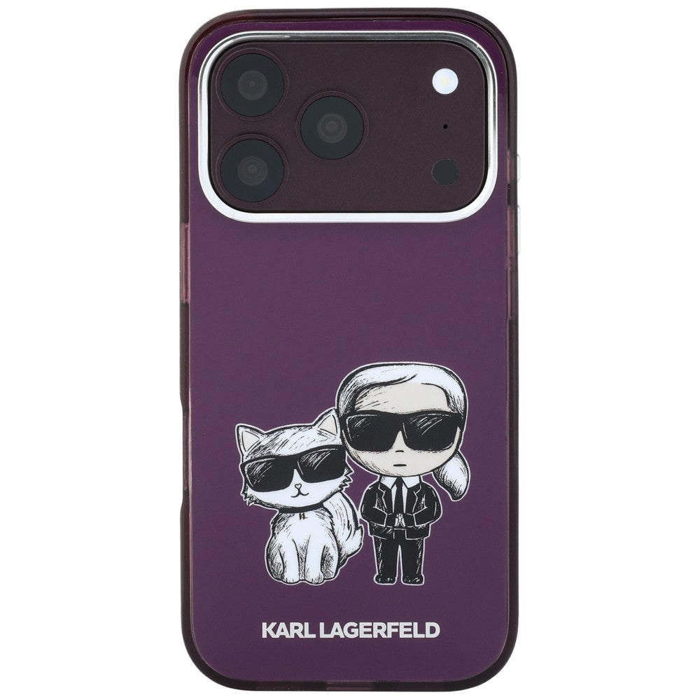 Etui MagSafe do Apple iPhone 18 Pro / 17 Pro, Karl Lagerfeld, IML KC Bodies Sketch Print, Wiśniowy