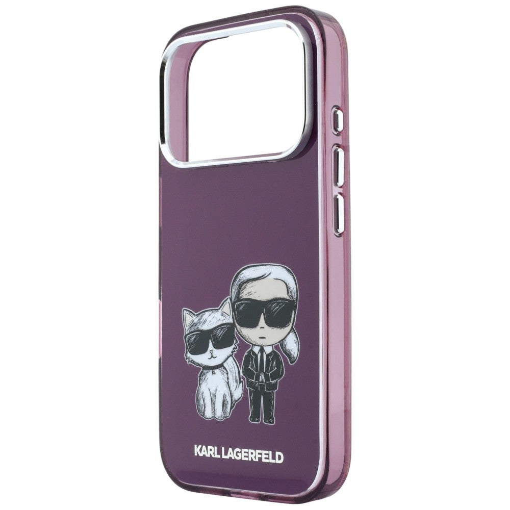 Etui MagSafe do Apple iPhone 18 Pro / 17 Pro, Karl Lagerfeld, IML KC Bodies Sketch Print, Wiśniowy