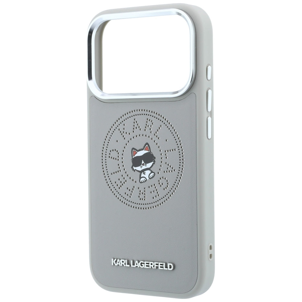 Etui MagSafe do Apple iPhone 18 Pro / 17 Pro, Karl Lagerfeld, Point and Choupette Sketch, Szary