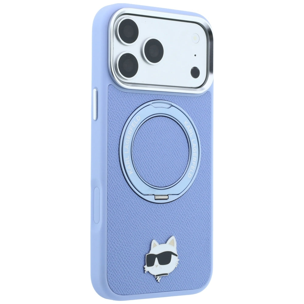Etui MagSafe do Apple iPhone 18 Pro / 17 Pro, Karl Lagerfeld, Ring Stand 360 Choupette Pin, Bleu