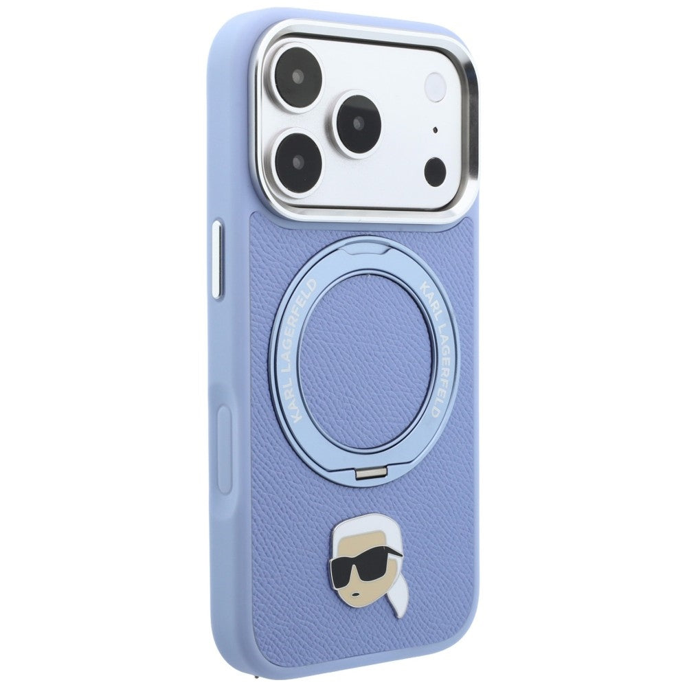 Etui MagSafe do Apple iPhone 18 Pro / 17 Pro, Karl Lagerfeld, Ring Stand 360 Karl Pin, Bleu