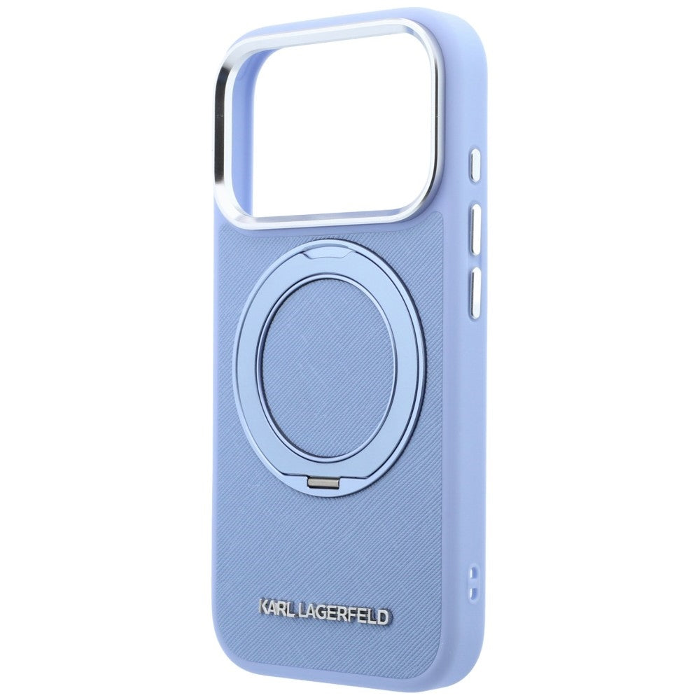 Etui MagSafe do Apple iPhone 18 Pro / 17 Pro, Karl Lagerfeld, Ring Stand 360 Saffiano, Bleu