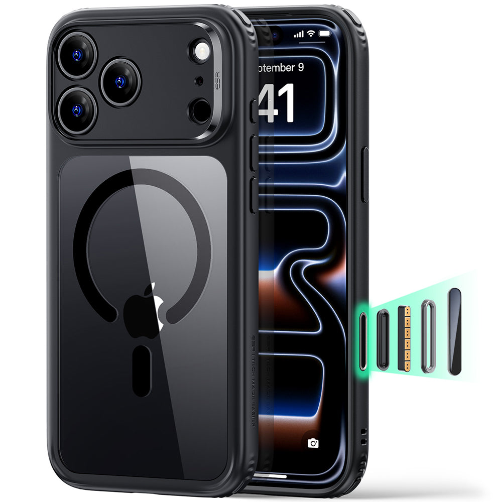 Etui MagSafe do Apple iPhone 18 Pro, ESR, Classic Hybrid, Czarna Przezroczysta