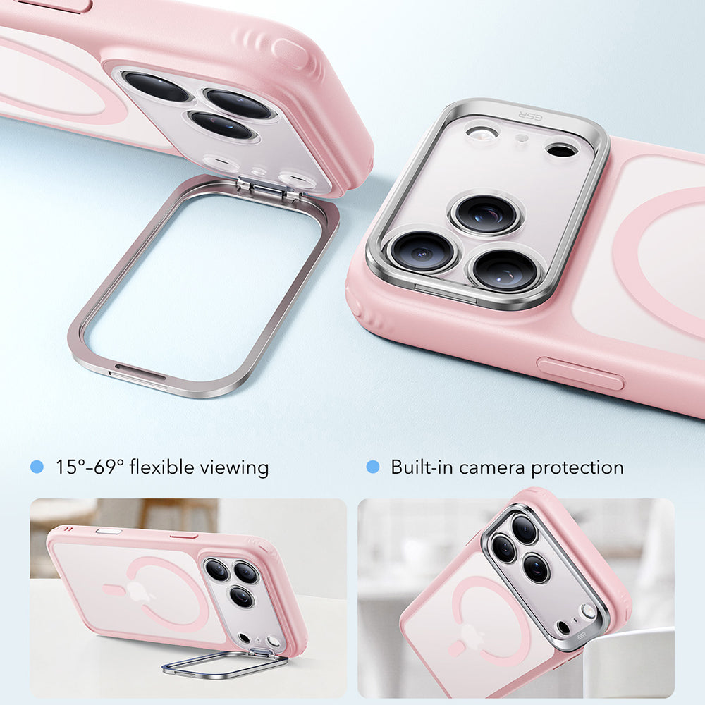 Etui MagSafe dla Apple iPhone 18 Pro Max / 17 Pro Max, ESR, Classic Hybrid Kickstand, Różowy Satynowy