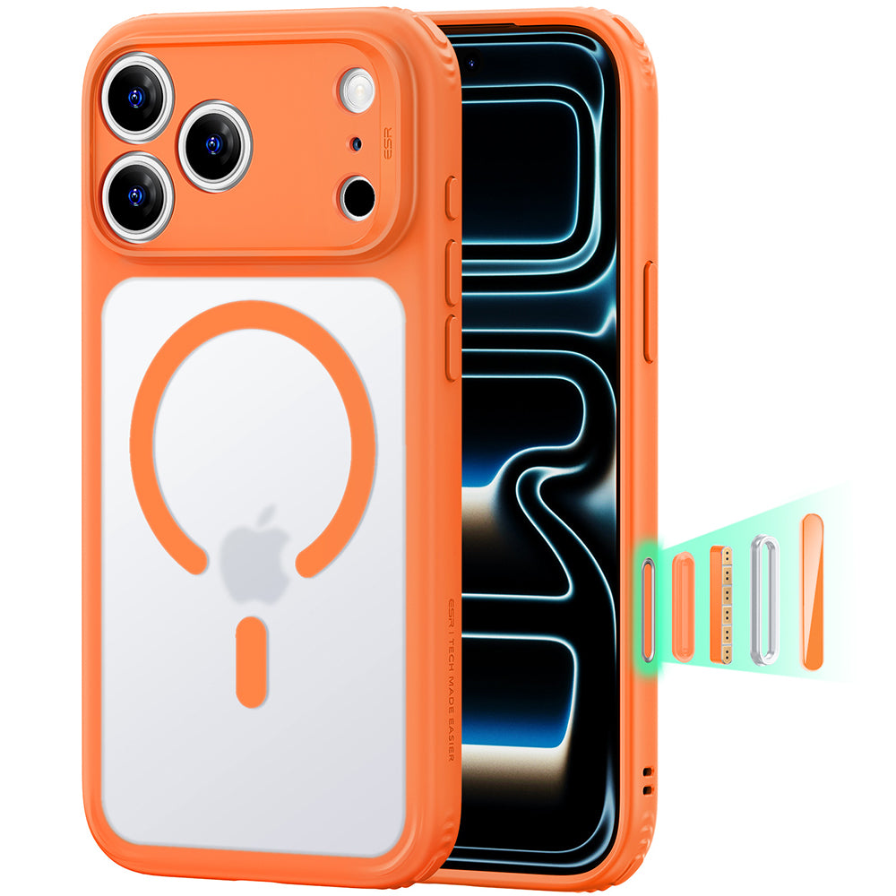 Etui MagSafe dla Apple iPhone 18 Pro Max / 17 Pro Max, ESR, Classic Hybrid, Pomarańczowy Satynowy