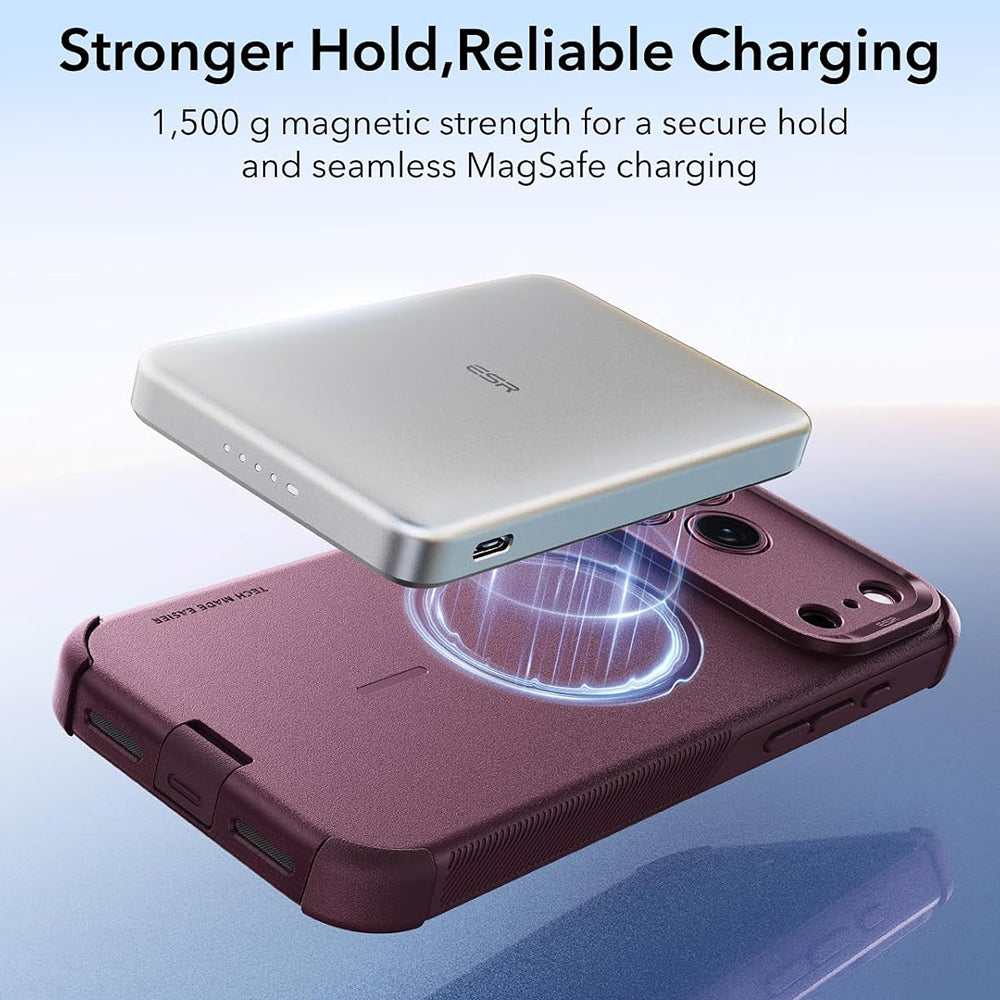 Etui MagSafe do Apple iPhone 18 Pro Max / 17 Pro Max, ESR, Cyber, Ciemnoczerwony Satynowy