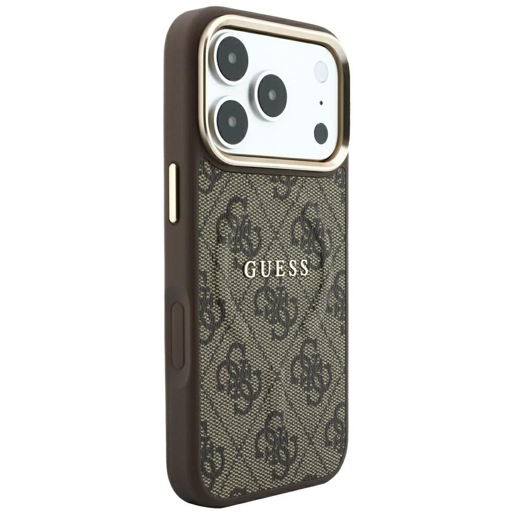 Etui MagSafe do Apple iPhone 18 Pro Max / 17 Pro Max, Guess, 4G Embossed Classic, Brązowe