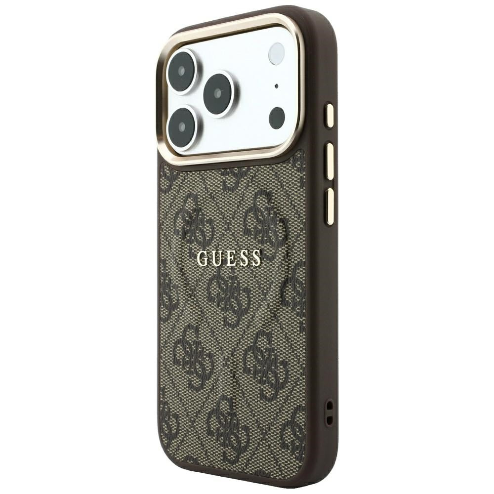 Etui MagSafe do Apple iPhone 18 Pro Max / 17 Pro Max, Guess, 4G Embossed Classic, Brązowe