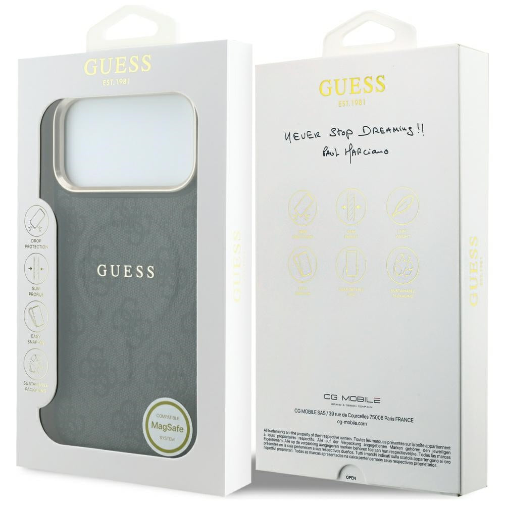 Etui MagSafe do Apple iPhone 18 Pro Max / 17 Pro Max, Guess, 4G Embossed Classic, Czarna