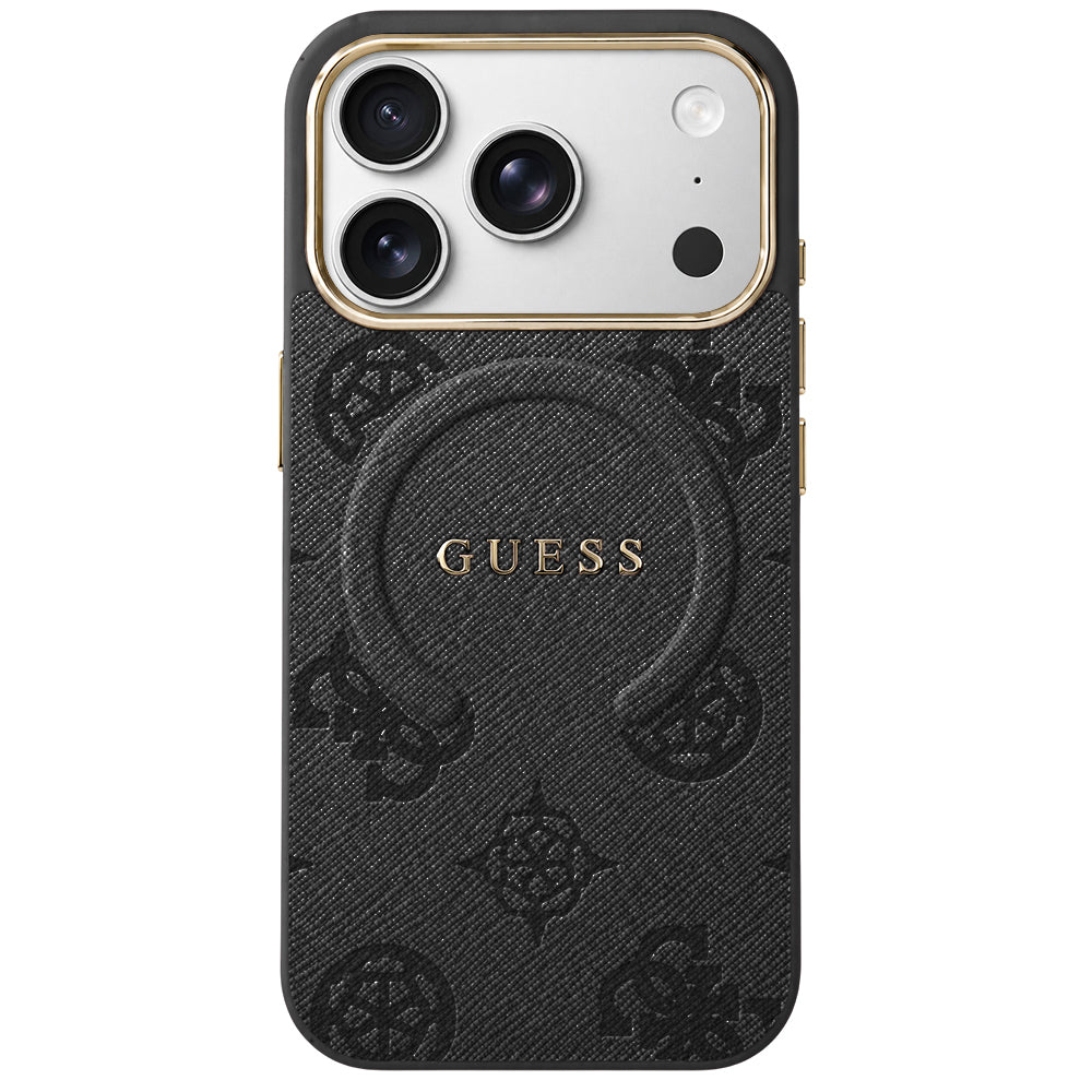 Etui MagSafe do Apple iPhone 18 Pro Max / 17 Pro Max, Guess, 4G Embossed Ring Classic Logo, Czarna