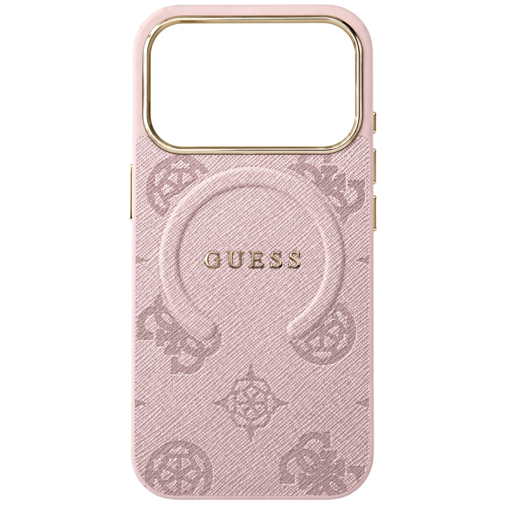 Etui MagSafe do Apple iPhone 18 Pro Max / 17 Pro Max, Guess, 4G Embossed Ring Classic Logo, Różowe