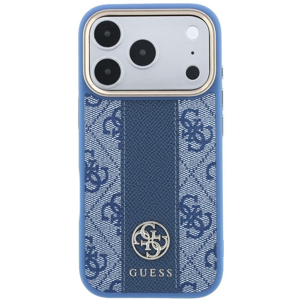 Etui MagSafe do Apple iPhone 18 Pro Max / 17 Pro Max, Guess, 4G Stripe Round Classic Logo, Niebieskie