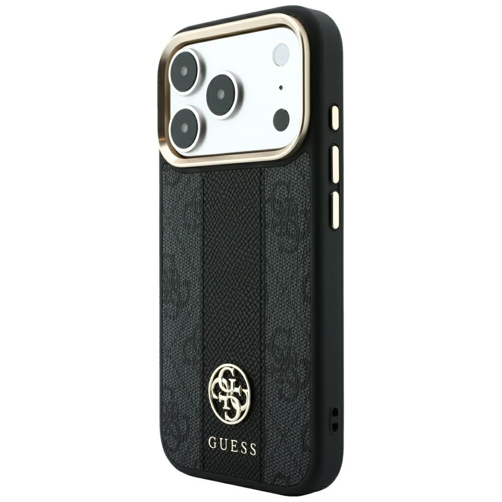 Etui MagSafe do Apple iPhone 18 Pro Max / 17 Pro Max, Guess, 4G Stripe Round Classic Logo, Czarna
