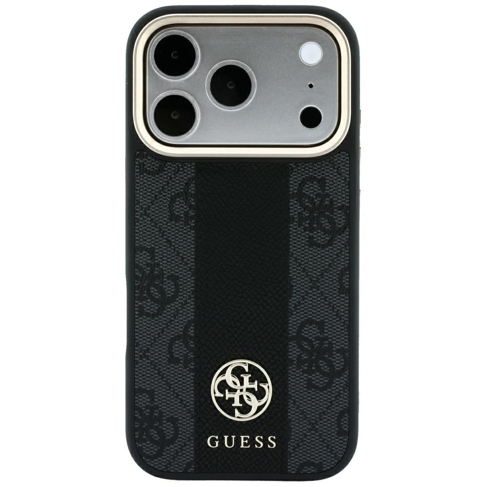 Etui MagSafe do Apple iPhone 18 Pro Max / 17 Pro Max, Guess, 4G Stripe Round Classic Logo, Czarna