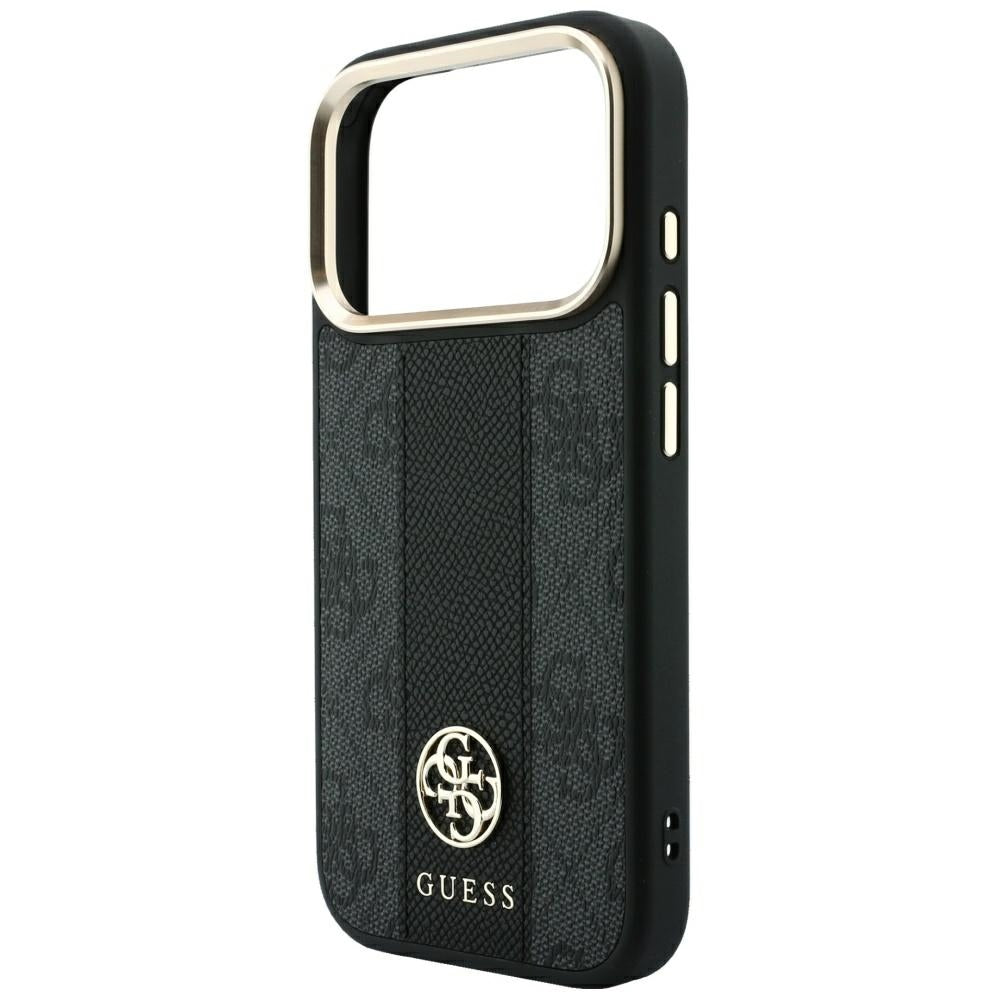 Etui MagSafe do Apple iPhone 18 Pro Max / 17 Pro Max, Guess, 4G Stripe Round Classic Logo, Czarna