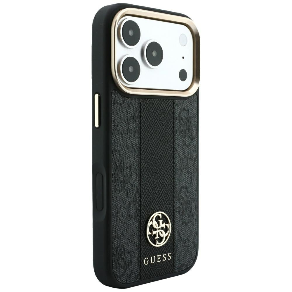 Etui MagSafe do Apple iPhone 18 Pro Max / 17 Pro Max, Guess, 4G Stripe Round Classic Logo, Czarna