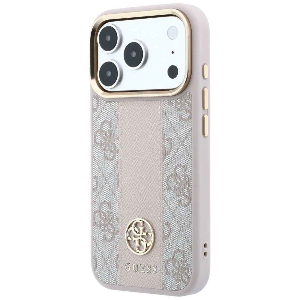 Etui MagSafe do Apple iPhone 18 Pro Max / 17 Pro Max, Guess, 4G Stripe Round Classic Logo, Różowe