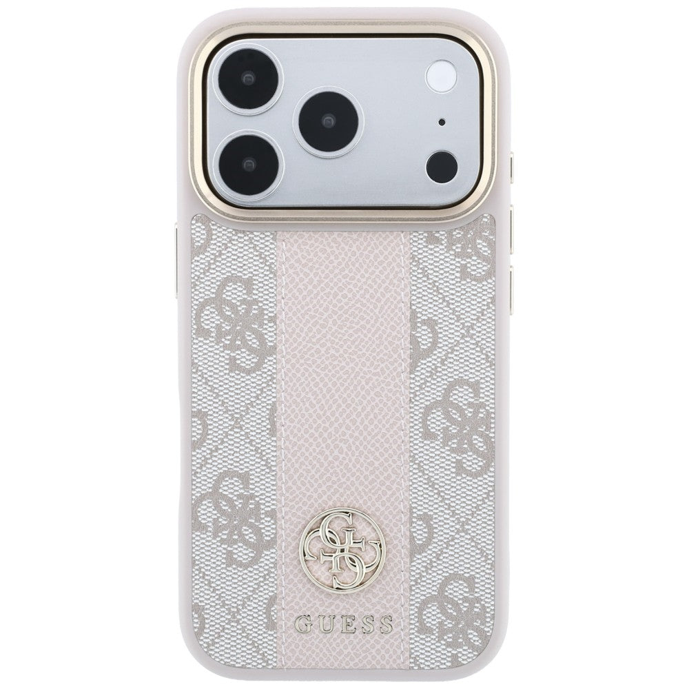 Etui MagSafe do Apple iPhone 18 Pro Max / 17 Pro Max, Guess, 4G Stripe Round Classic Logo, Różowe