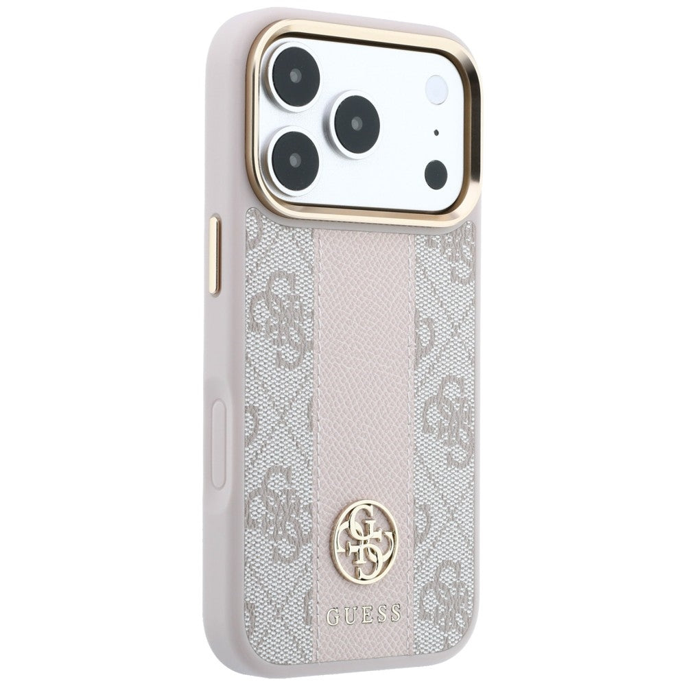 Etui MagSafe do Apple iPhone 18 Pro Max / 17 Pro Max, Guess, 4G Stripe Round Classic Logo, Różowe
