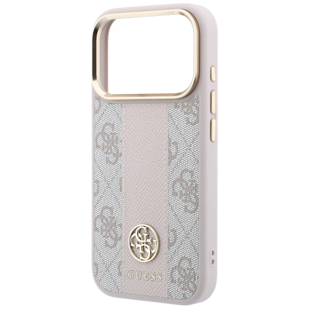 Etui MagSafe do Apple iPhone 18 Pro Max / 17 Pro Max, Guess, 4G Stripe Round Classic Logo, Różowe