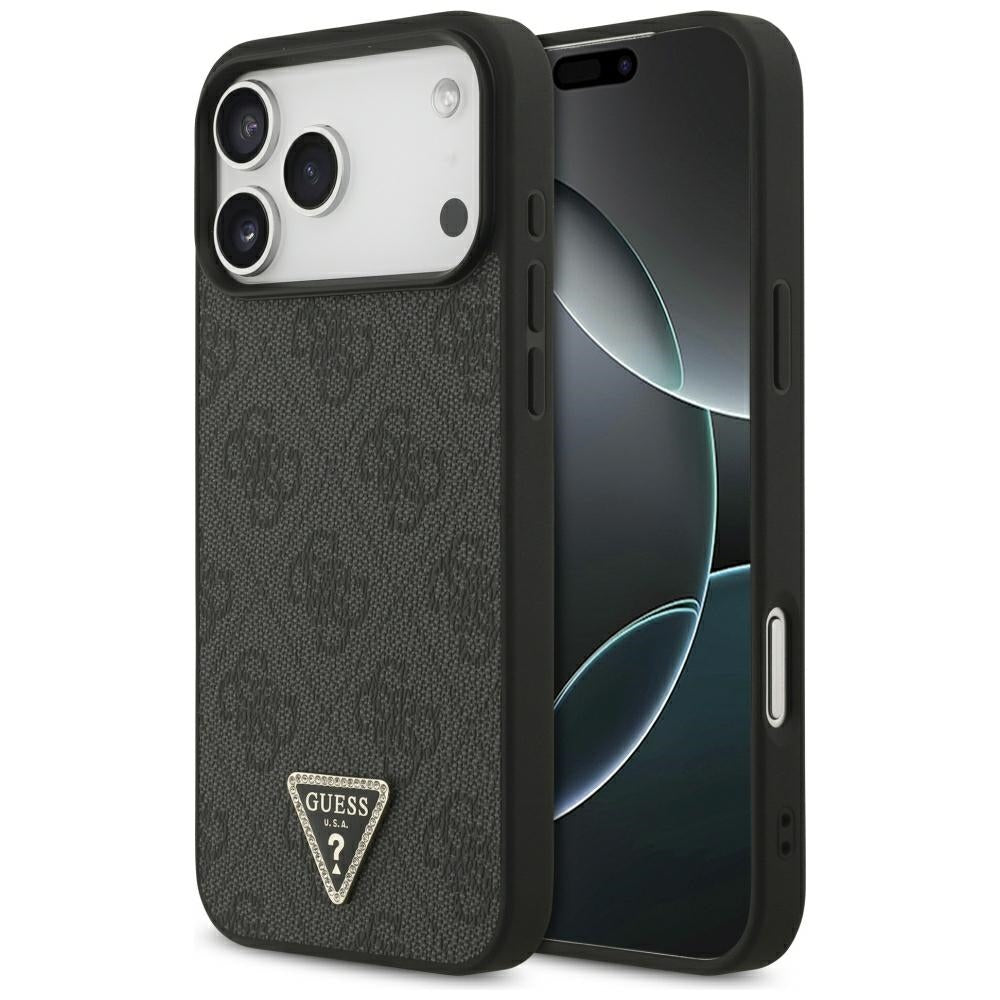 Etui MagSafe do Apple iPhone 18 Pro Max / 17 Pro Max, Guess, 4G Triangle Strass, czarne