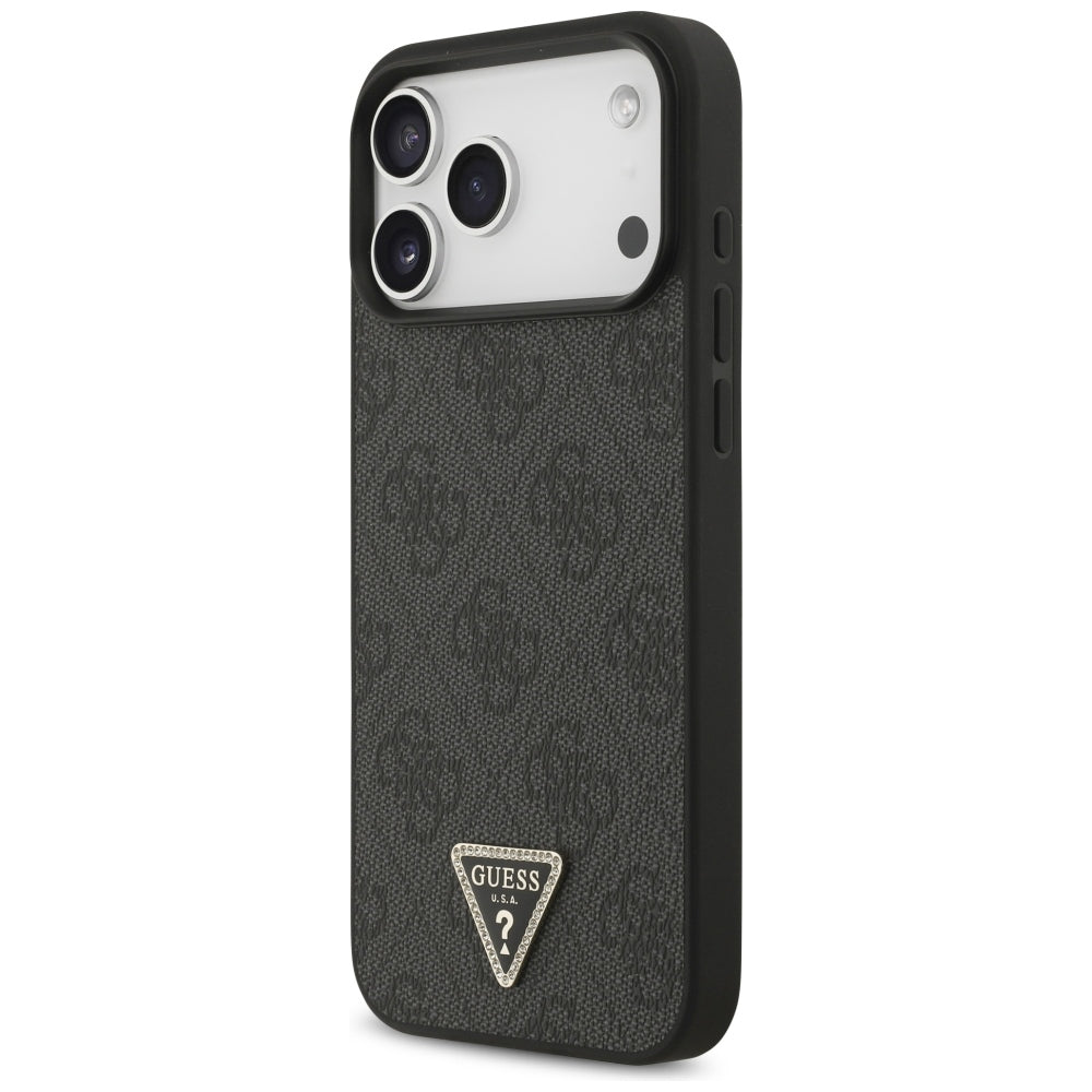 Etui MagSafe do Apple iPhone 18 Pro Max / 17 Pro Max, Guess, 4G Triangle Strass, czarne