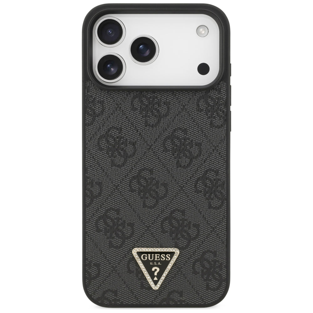 Etui MagSafe do Apple iPhone 18 Pro Max / 17 Pro Max, Guess, 4G Triangle Strass, czarne