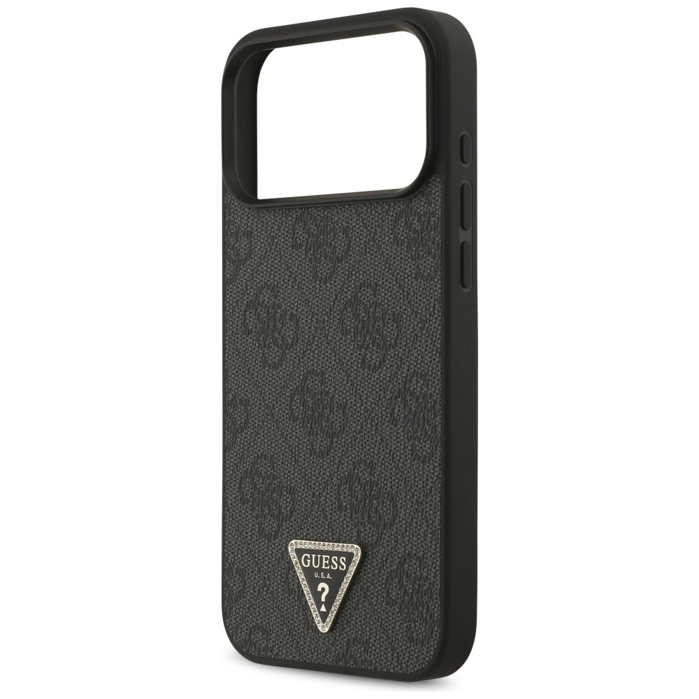 Etui MagSafe do Apple iPhone 18 Pro Max / 17 Pro Max, Guess, 4G Triangle Strass, czarne