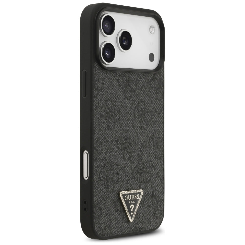 Etui MagSafe do Apple iPhone 18 Pro Max / 17 Pro Max, Guess, 4G Triangle Strass, czarne