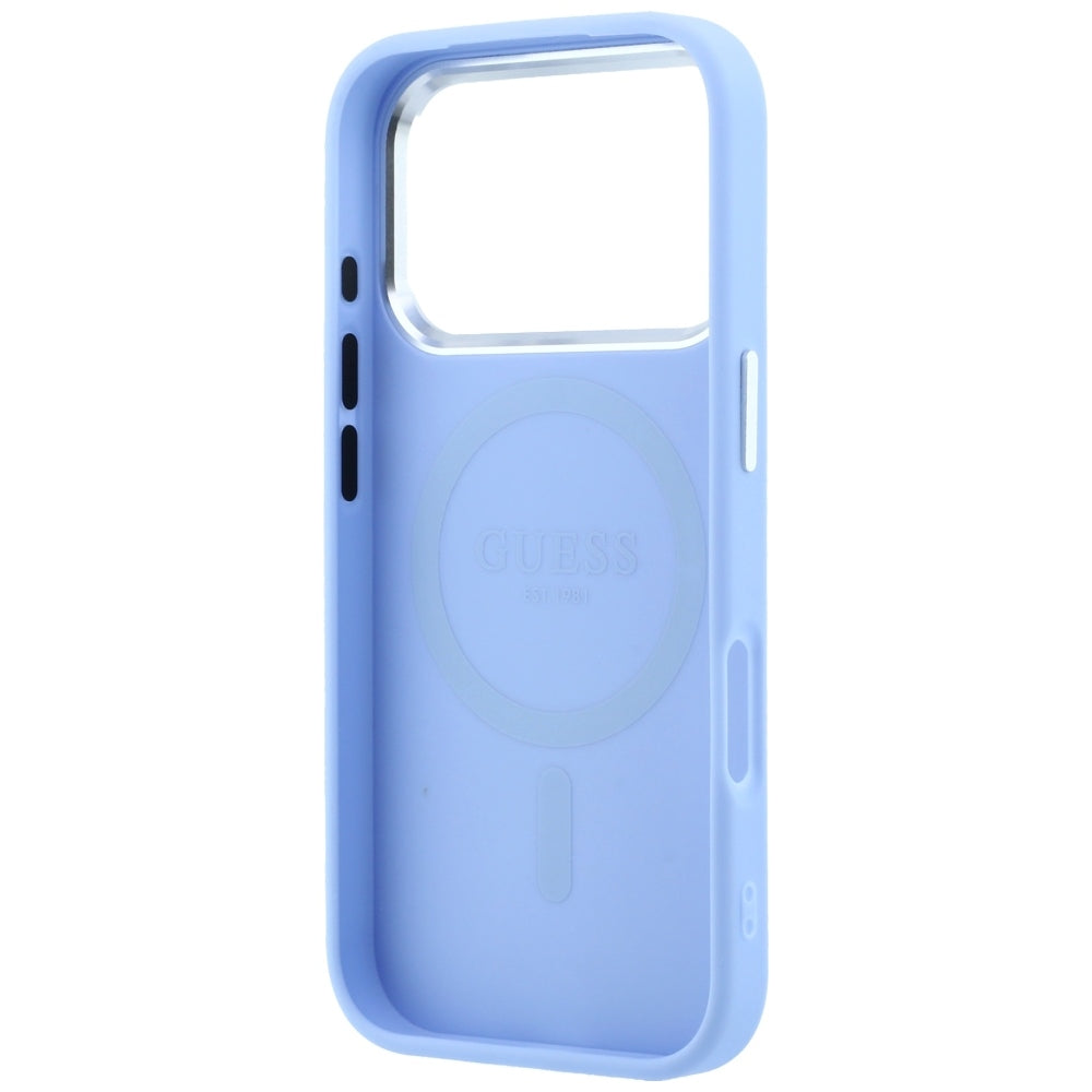 Etui MagSafe do Apple iPhone 18 Pro Max / 17 Pro Max, Guess, Logo Trójkąt Ziarnisty, Bleu