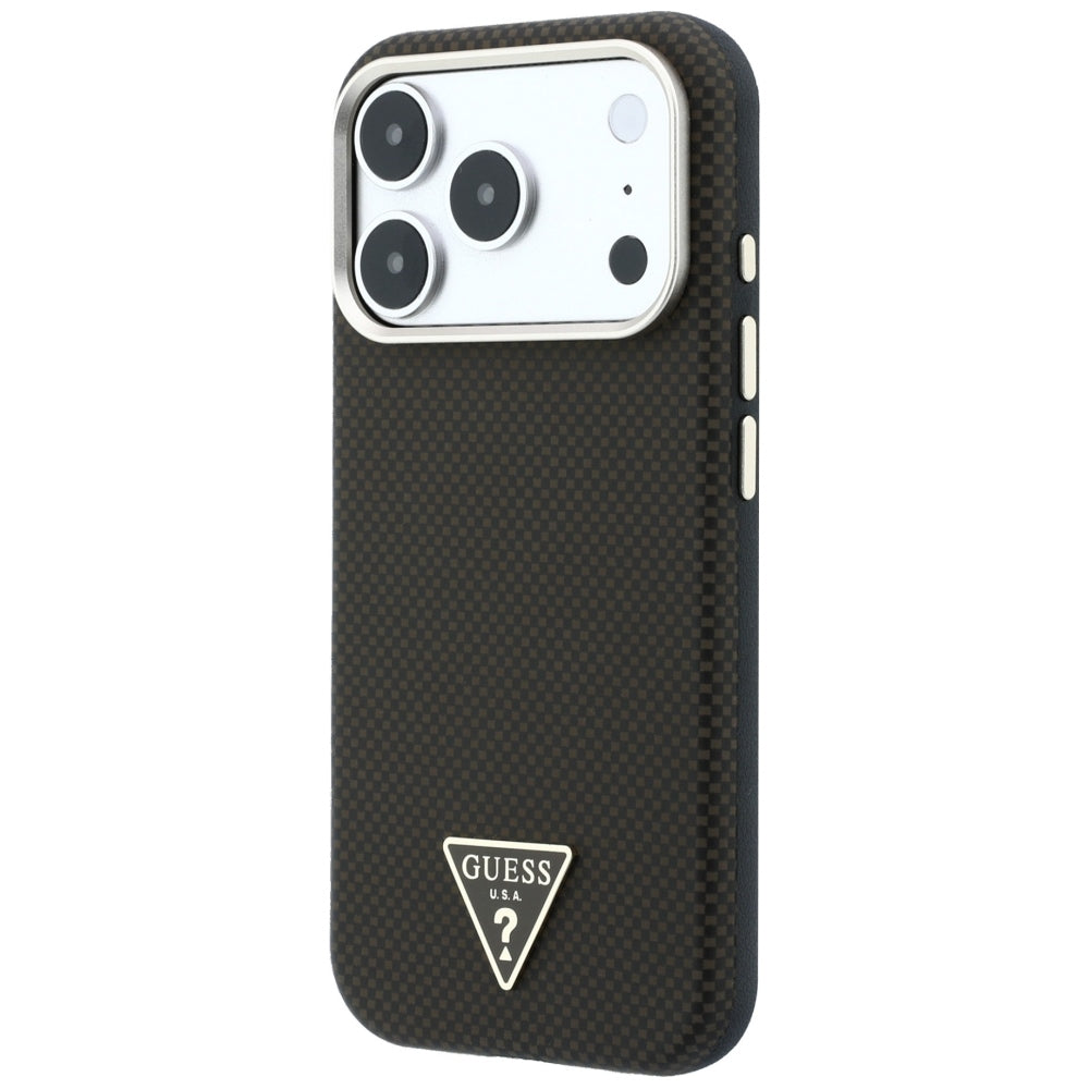 Etui MagSafe do Apple iPhone 18 Pro Max / 17 Pro Max, Guess, Kevlar Triangle Logo, Brązowe